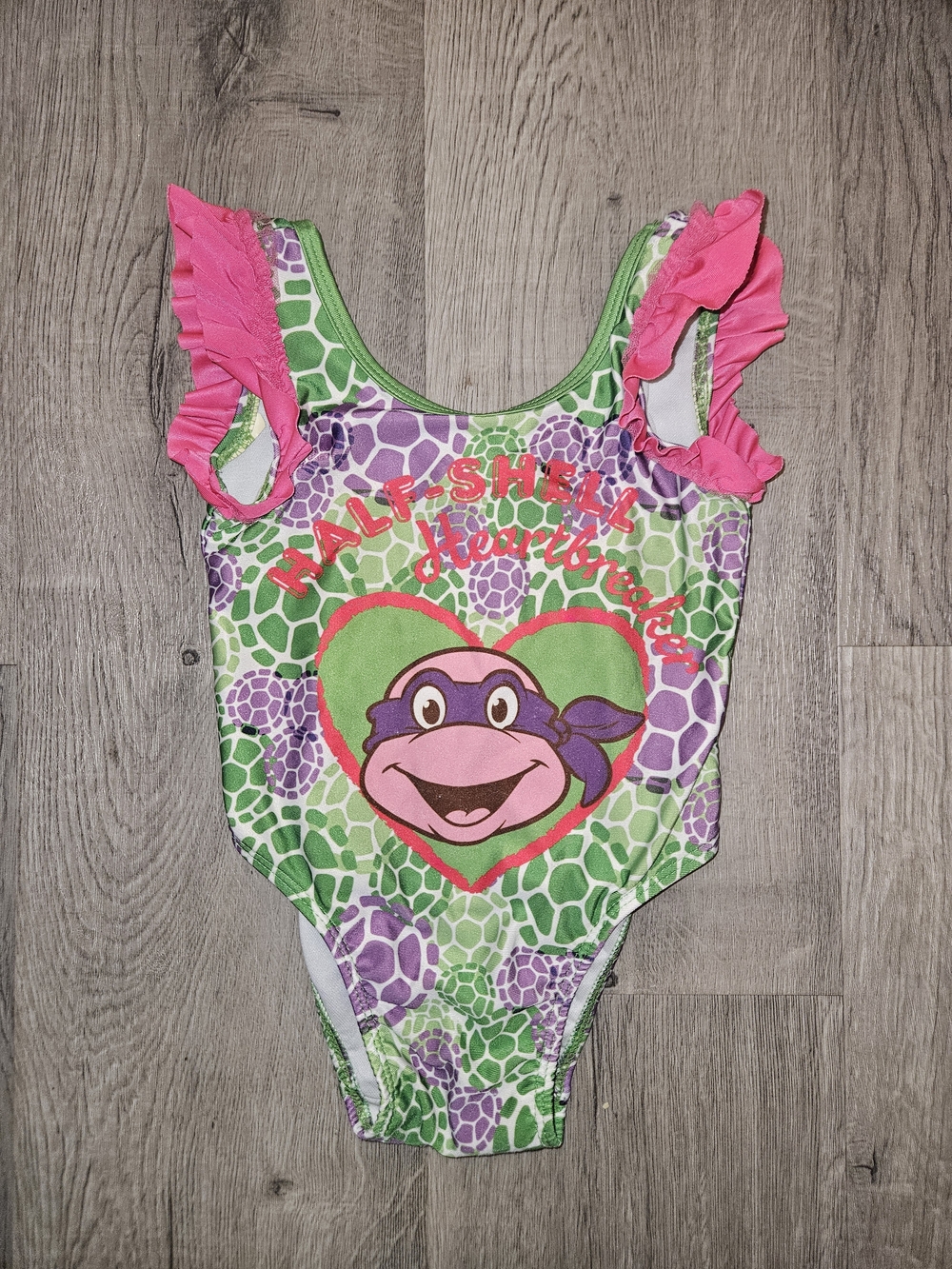 Nickelodeon Girls Ninja Turtle Heart One-Piece Swimsuit